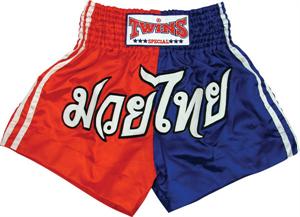 Twins Thai Style Trunks Red/Blue Block